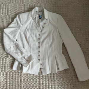 White House Black Market White Blazer with Peplum Waist